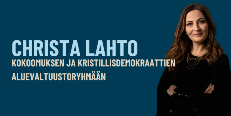 Christa Lahto liittyi kokoomuksen ja kristillisdemokraattien aluevaltuustoryhmään Satakunnassa